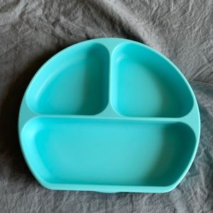 Silicone dish Bumkins divided child baby feeding bowl suction cup bottom